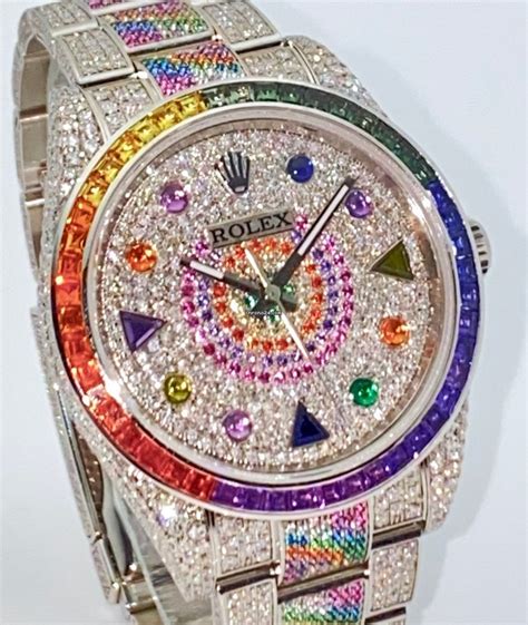 womens rainbow rolex|rolex rainbow iced out.